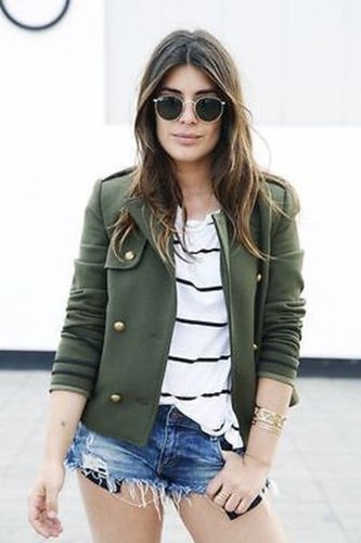 ZARA MILITARY COAT GOLD BUTTONS GREEN BLOGGERS SIZE S - Bild 1 von 6