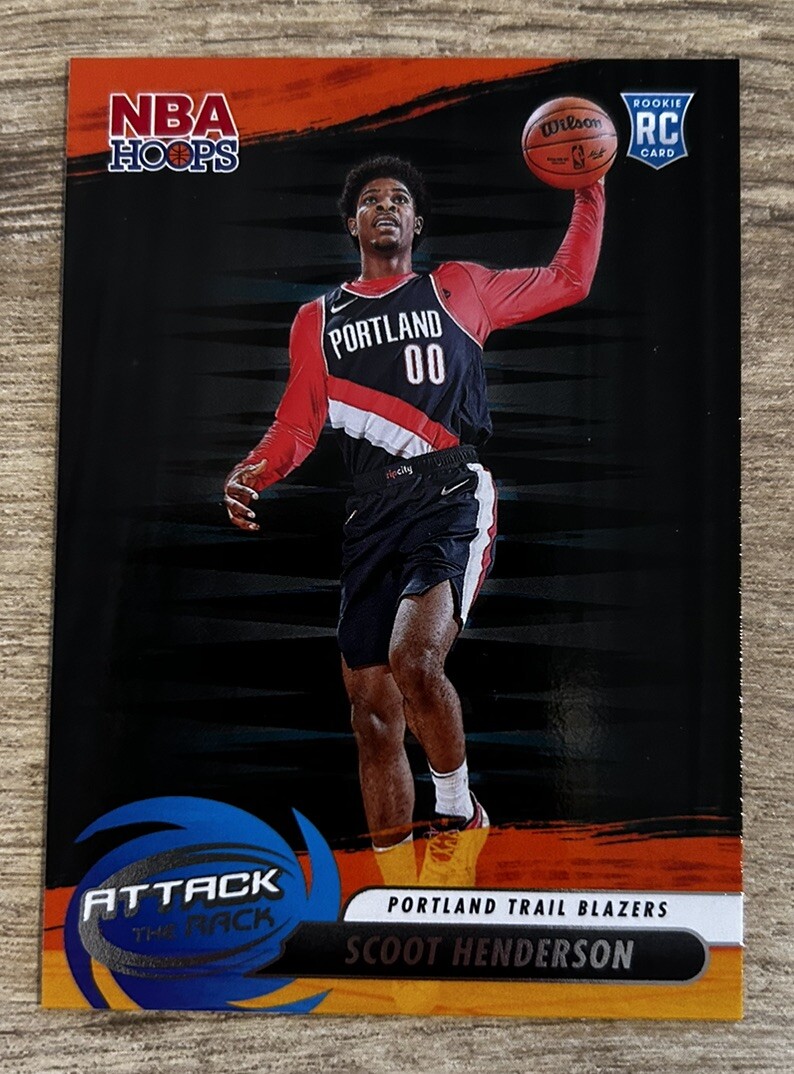 Scoot Henderson 2023-24 Hoops Attack The Rack #4 ROOKIE CARD