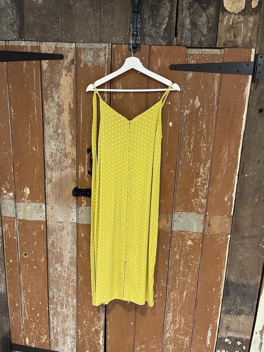 TU Women s Yellow Plinth Dress With Tie Polka Dot Size 8 Brand New
