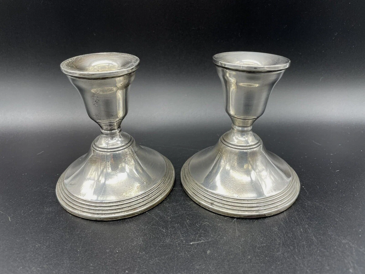 Vintage Preisner Sterling Candlestick Pair Weighted Sterling