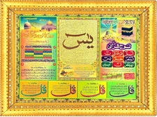 Yaseen Shareef Four quls Lohe qurani Muslim Islamic Wall Hanging Photo Frame