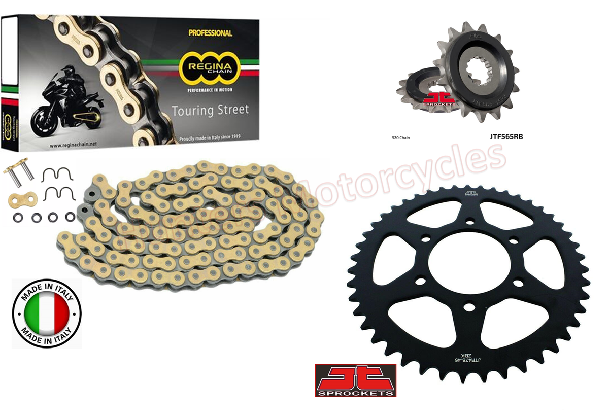 Kawasaki ER6 F & N Regina Gold Z-Ring Heavy Duty Chain and JT