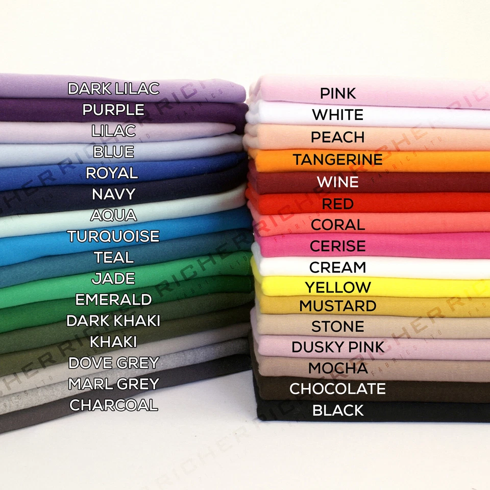 100% Knitted Jersey Cotton Stretch Interlock Fabric Material Made in UK FREE P&P - Image 2 of 2