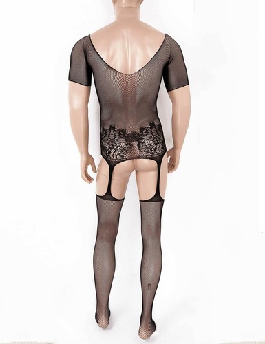 Medias de red de pesca para hombre Medias Pantimedias Malla transparente Lencería de noche - Imagen 23 de 45