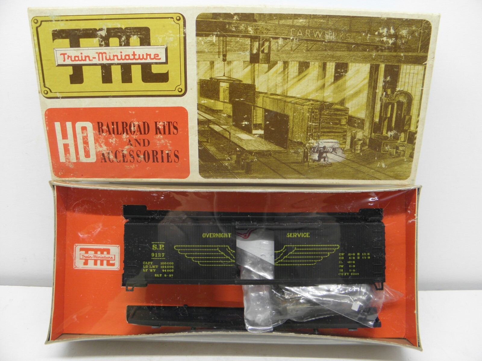 Train Miniature 40' Sheated S/Door Boxcar Southern Pacific #9127~Ho Scale- Kit