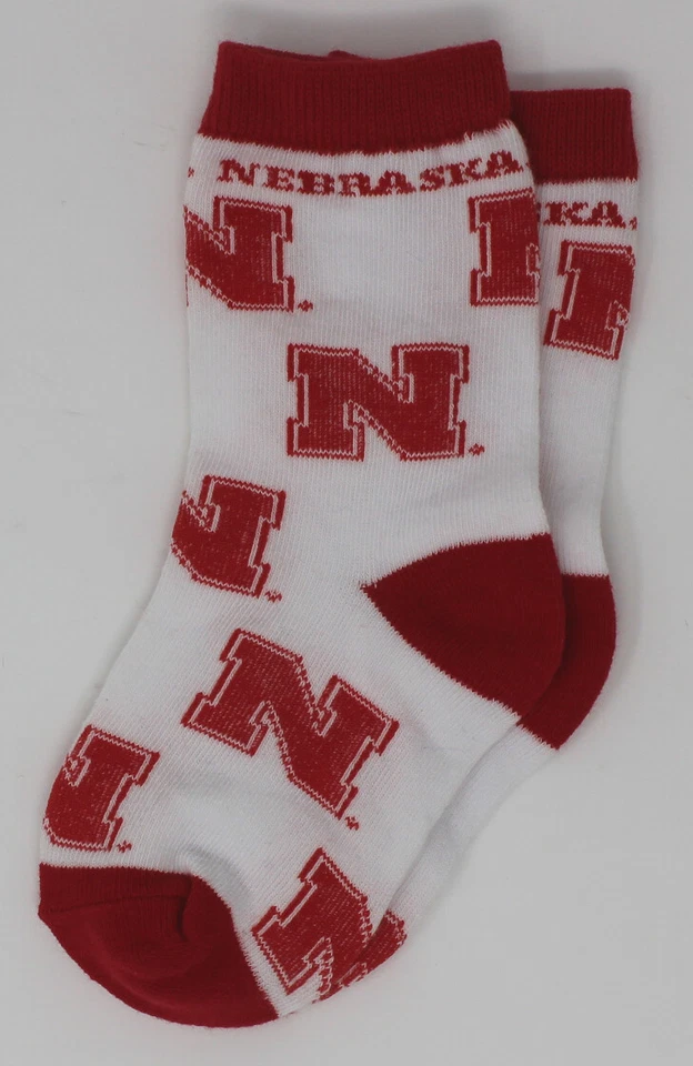 Nebraska Cornhuskers NCAA (3 Pair) 1/4 Quarter Kids Youth Socks *Toddler 3-8 - Image 3 of 4