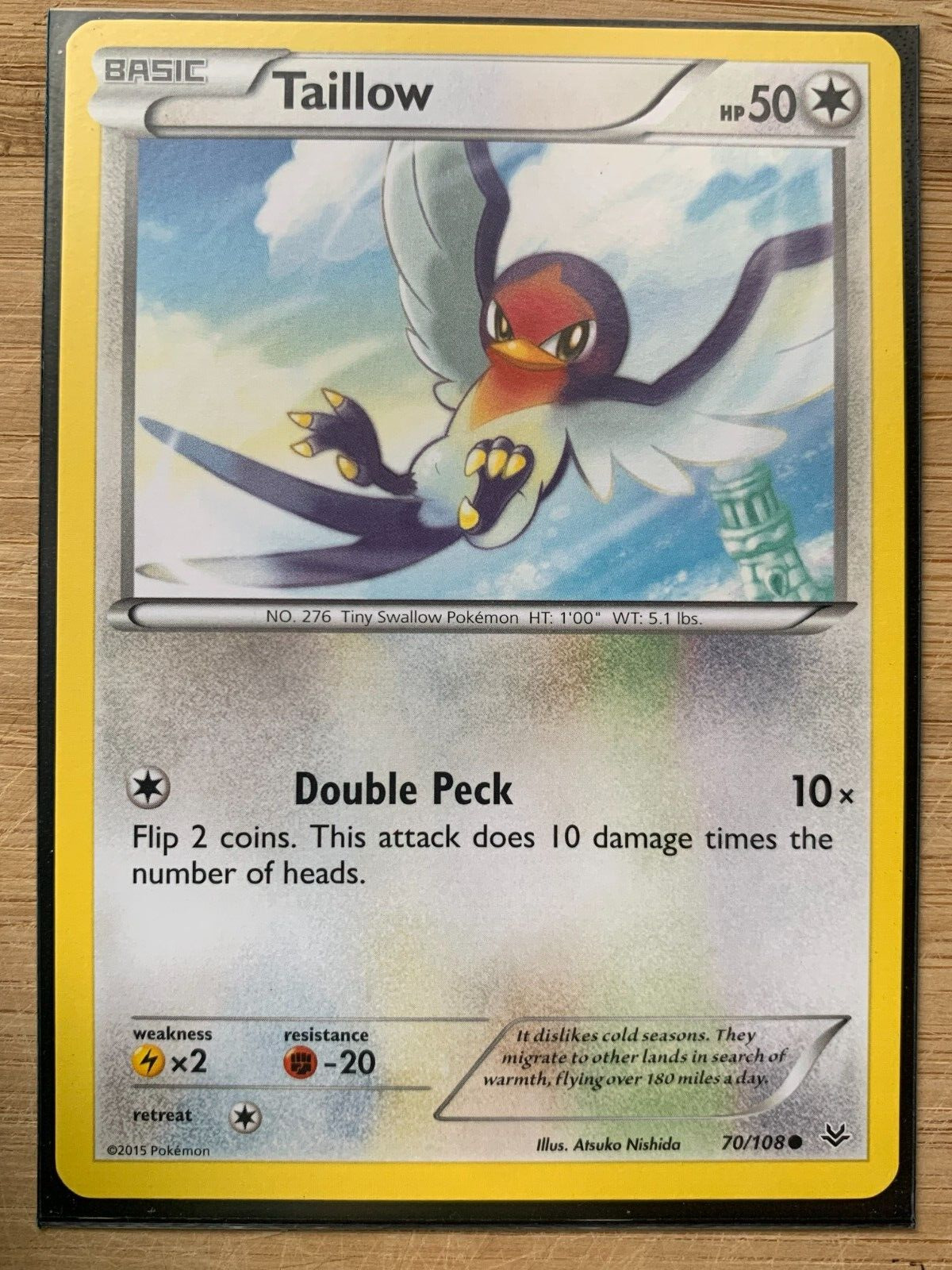 Pokémon TCG Taillow Roaring Skies 70/108 Regular 1st Edition Common NM