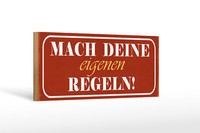 Holzschild Spruch 27X10Cm Mach Deine Eigenen Regeln Holz Deko Schild Wooden Sign