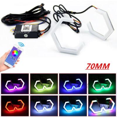 60mm 70mm 80mm 90mm 100mm 110mm 120mm RGB WIFI APP COB LED Angel Eyes Halo Rings - Foto 8