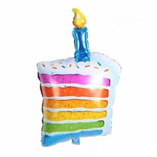 37-Inch Rainbow Birthday Cake Slice Foil Balloon Decor Gift Ideas Birthday Party