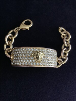 Versace Medusa Swarovski Strass Crystal Chain Bracelet