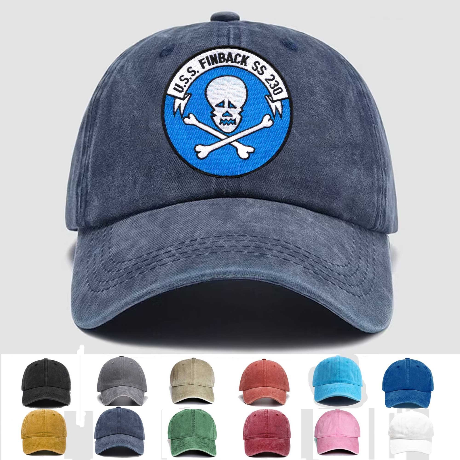 Custom Embroidered Hat SS-230 USS Finback, Veteran Cap, Trucker Hat, Gift Idea