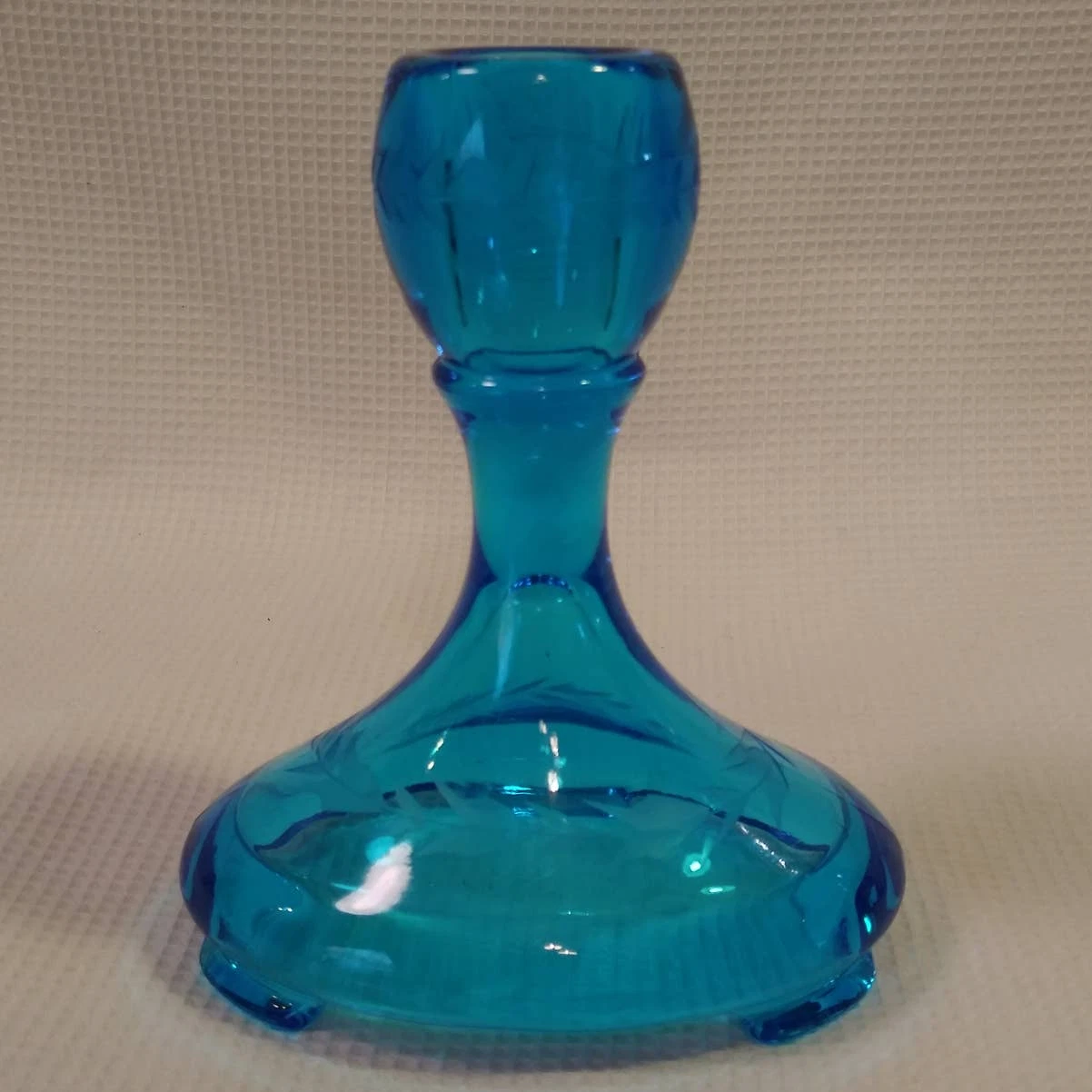 Antique Fostoria Saint Alexis Blue (Electric) Single Candlestick