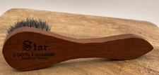 Star 100 Horsehair Shoe Shine Brush Made In Brazil Wood Handle GUC 6  L