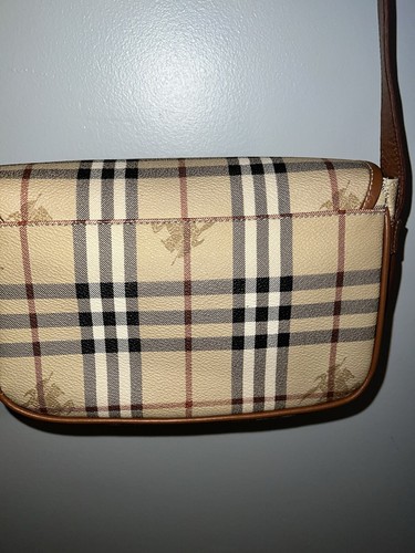 BURBERRY Bag. Vintage Burberrys Beige and Brown Check Shoulder Saddle Bag . - Picture 3 of 20