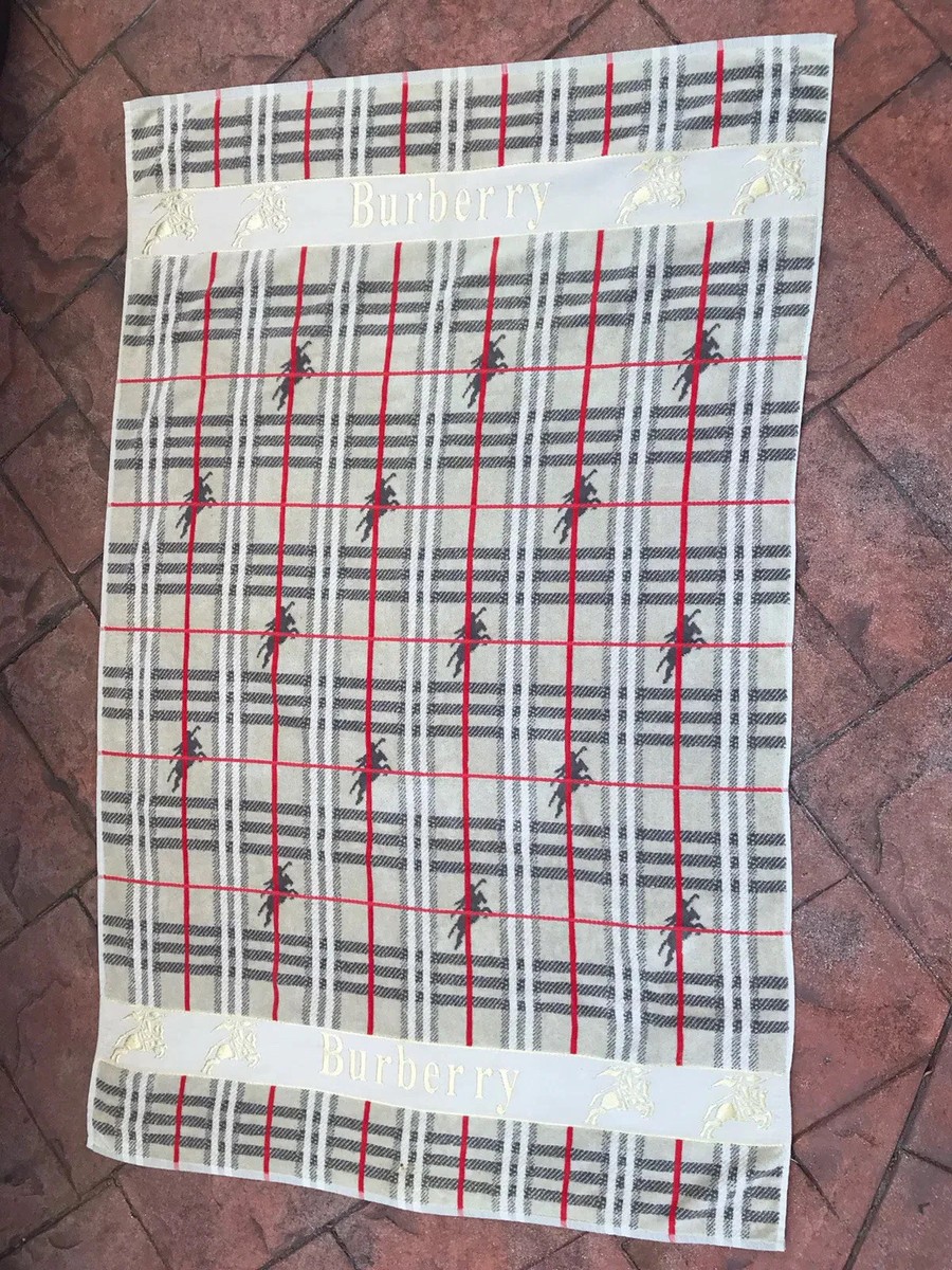 Burberry SPELL OUT Nova Check Large Beach Towel Bath Mat 61x39 | eBay