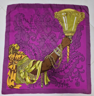 SEVINI SCARF VINTAGE AUTHENTIC DUCA D ORIA ART AFRICAN HAND SILK SCARF  BANDANA