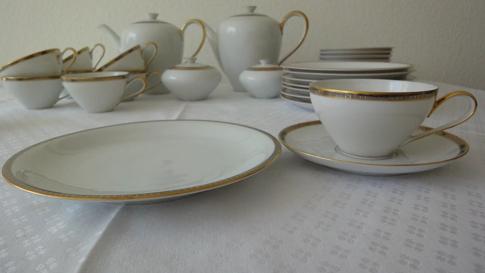 Kaffeegeschirr von "Thomas" aus den 1970er Jahren, weiß mit Goldrand - Bild 4 von 4