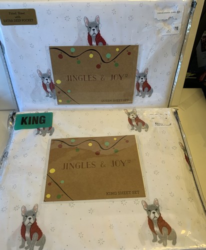 SALE PRICE!!!! French Bulldog In Red Puffer Vest Or Queen Sheet Sets - Picture 1 of 8