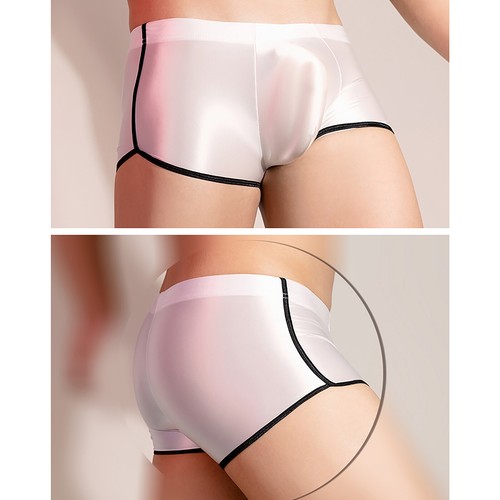 Herren Höschen Sissy Boxershorts glatt Shorts öl glänzend Unterwäsche Bademode sexy - Bild 23 von 69