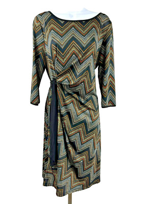 GNW Size L Multicolor 3/4 Sleeve Jersey Knit Dress