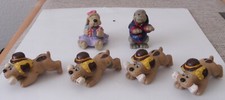 6 Vintage 1986 Tonka Pound Puppies Rubber PVC Figures Damage Read 
