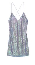 Victorias Secret Slip Mini Purple Lilac Dress Sequin Size Medium Lingerie New