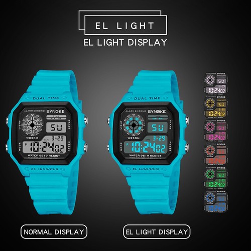 Unisex Digital Watch Luminous Men's Casual Alarm Sports Wristwatch Waterproof - Picture 9 of 17