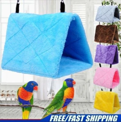 Parrot Bird Hammock Hanging Cave Cage Plush Snuggle Happy Hut Tent Bed Bunk Toys