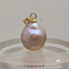 Multi-Color mm Natural South Sea Pearl PENDANT 14K Full-drilled Baroque 8#