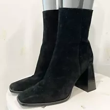 Sam Edelman Genuine Leather Suede Ivette Mid Calf Womens Boot Black Sz 9.5M