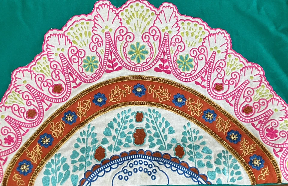 Vintage Bar lll Embroidered Home Decor Pillow Case Throw Cover Bohemian - Image 2 of 4