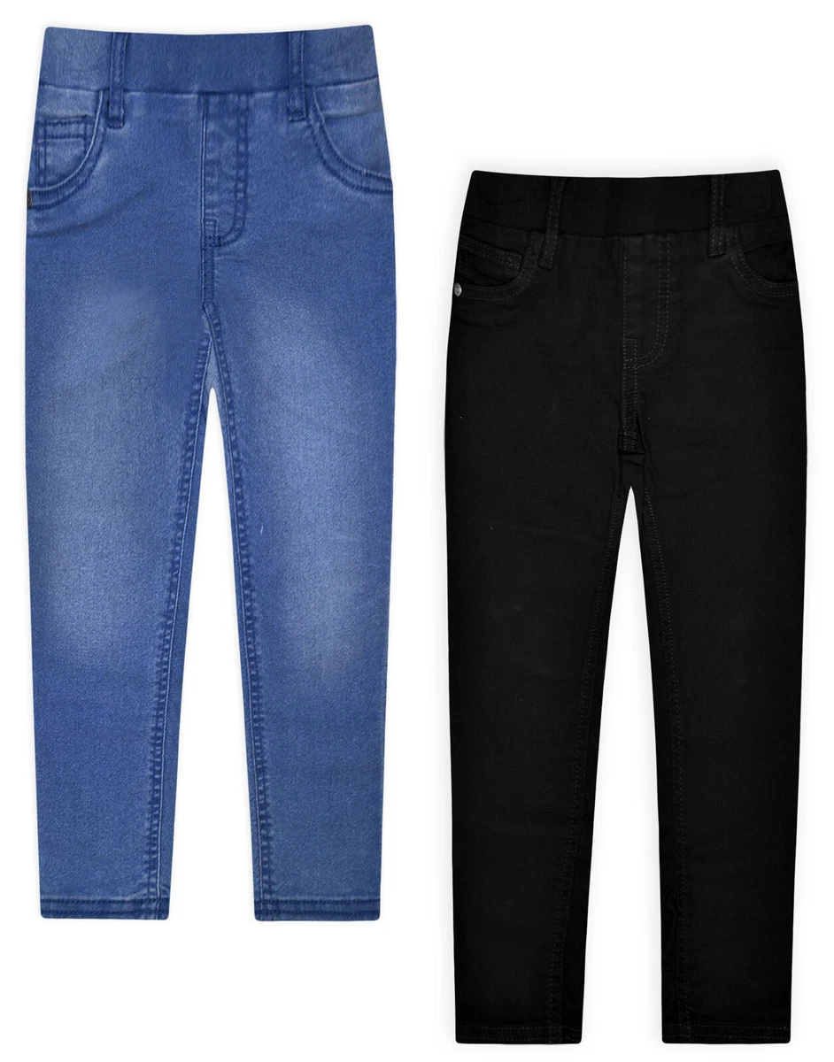 Girls Jeggings Full Length Jeans Leggings Pants Blue Black Bottoms Age 2 10 Year