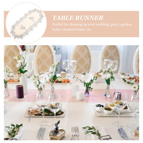 Wasserlösliche Spitze Tischdecke Deko für Hochzeit Läufer Empfang - Bild 8 von 12