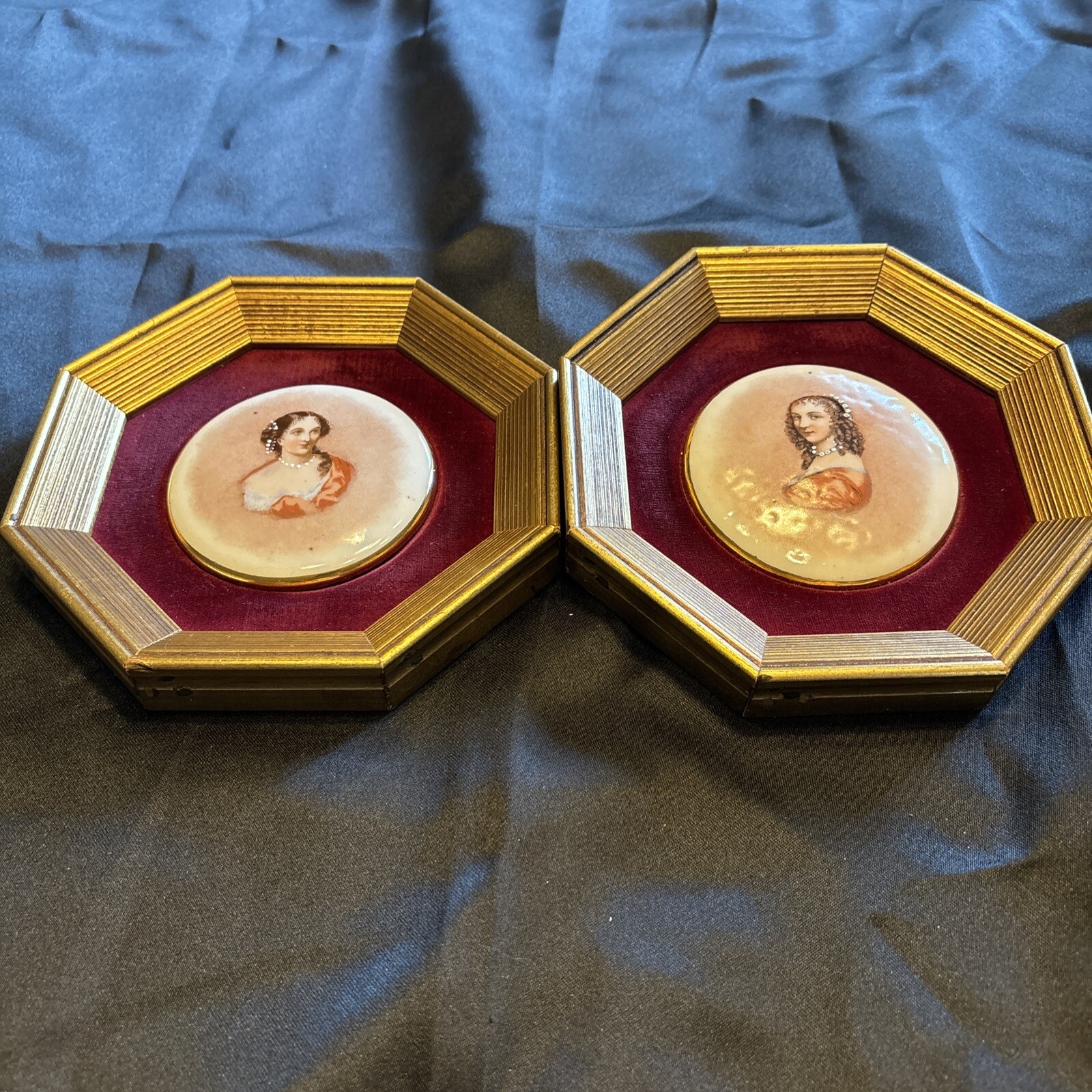 Two Sungott Art Studio NY Genuine Porcelain Delicately Painted Italian