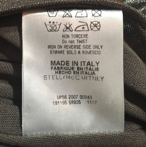 Stella McCartney Italy Slip Dress Metallic Cocoa Stretch Linen Ruffle IT36 Fit S - Picture 10 of 12
