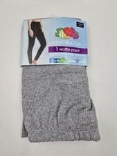 Fruit of the Loom Women's Grey Waffle Pant Thermal Super Soft Size X Small