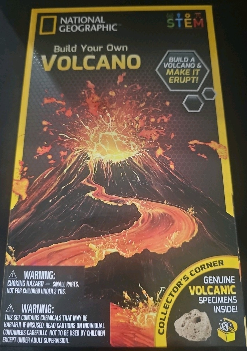 Build Your Own Volcano Kit National Geographic with Genuine Volcanic Specimens