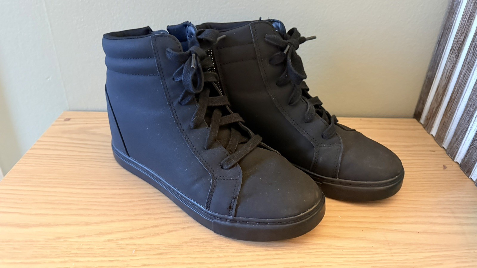 Zapatos de Bachata Fuego Dance Hip Hop Cuñas - Todos Negros Hombres Talla 6 Mujeres Talla 7