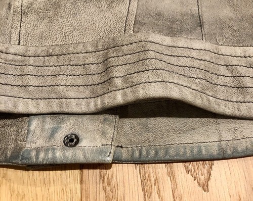 Armani Exchange Grey Lamb Leather Jacket, Size L - Picture 8 of 9