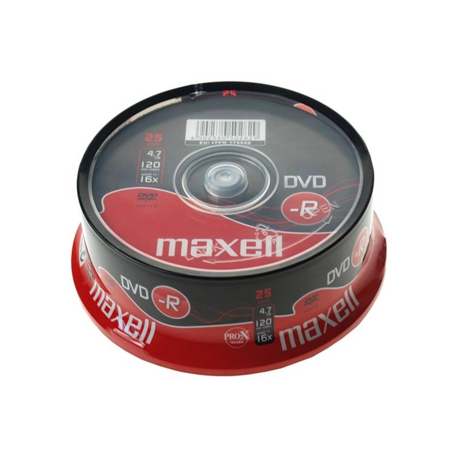 Maxell 16x DVD-R 4.7GB - 25 Discs (275520) Spindle Tub