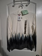 Levi's Boys XL Ivory Pullover Hoodie Nature Graphic Print Logo Long Sleeve