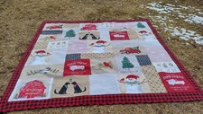 Fabulous St Nicholas Square 3pc Christmas Quilt Set Patchwork Multicolor Uss