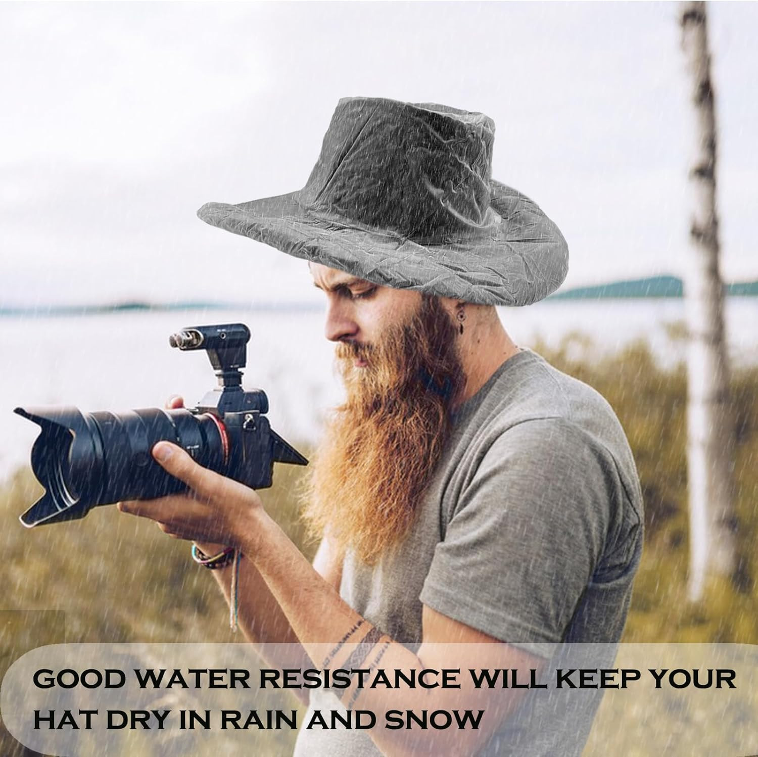 4 Pack Plastic Cowboy Hat Cover Waterproof Hat Protector Covers for Storage Rain