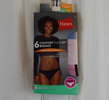 6 PACK Hanes Women's Microfiber Stretch Underwear Bikini Size Large