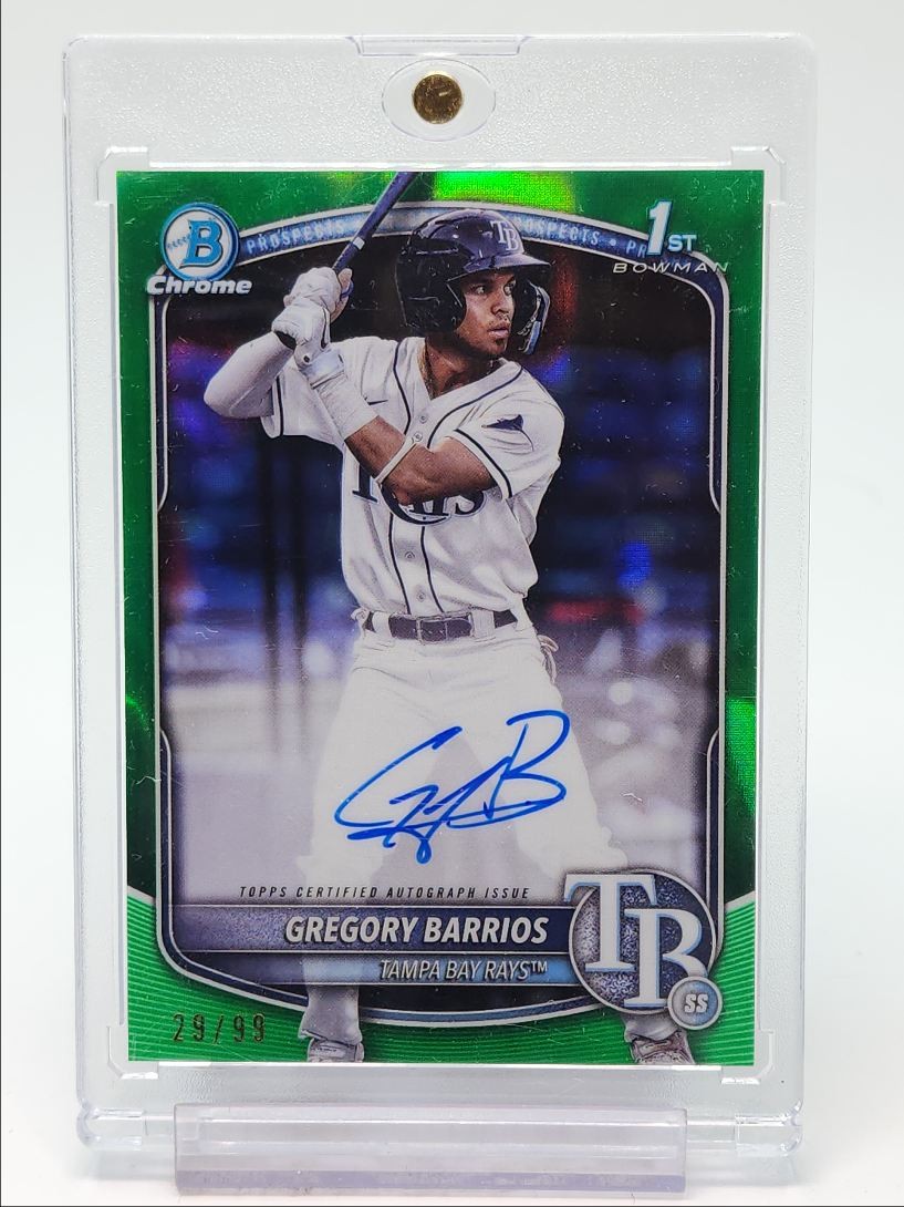 GREGORY BARRIOS 2025 BOWMAN CHROME 1ST GREEN REFRACTOR AUTO /99 Q4941