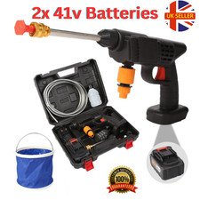 2 Battery+Portable Cordless Car High Pressure Washer Jet Water Wash Cleaner Gun