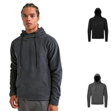 Mens Fleece Hoodie Plain Super Soft Microfleece Pullover Hooded Jumper TriDri