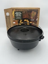 LODGE L12CO3 Camp Dutch Oven w/Lid & Bail Handle 6 qt Cap Cast Iron - Black 12”