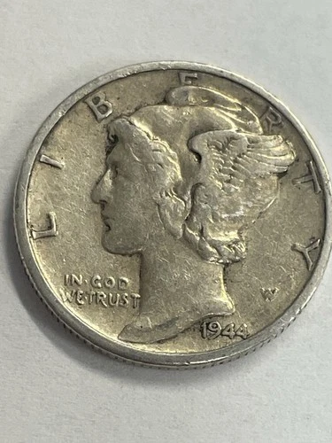 1944-S Mercury dime, 90% silver, Extra Fine Cond., By REEDERSONG